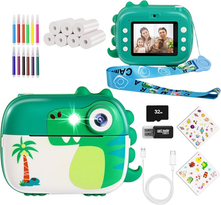Kids Camera Instant Print,Children Digital Camera Toys with HD Video for Kids Aged 3-12,Christmas Birthday Festival Present for Girls Boys,with 7 Rolls Instant Paper