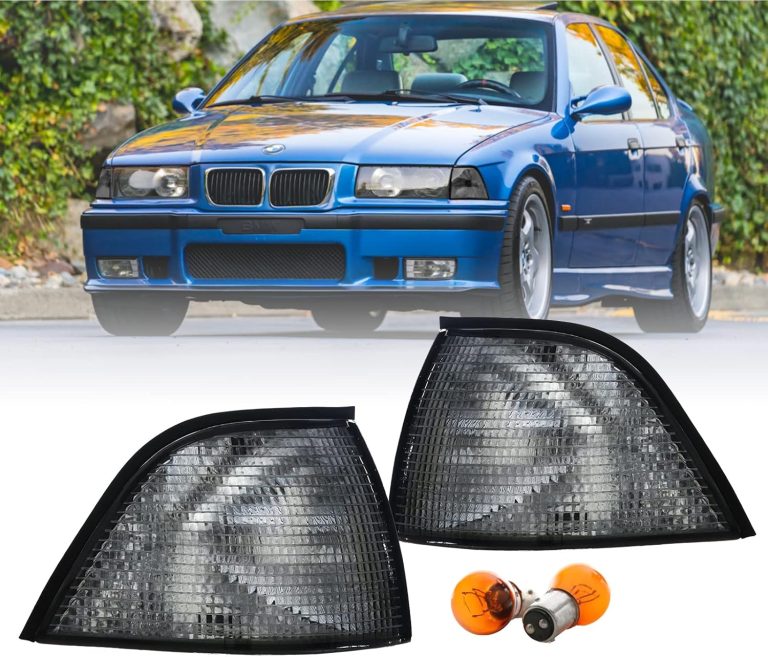 DEPO E36 4D Corner Lights – Euro Cornering Turn Signal Lamps Set (Left + Right) Compatible with 1992-1998 BMW E36 4 Doors Sedan including M3 (Smoke with 2 Amber Bulbs)