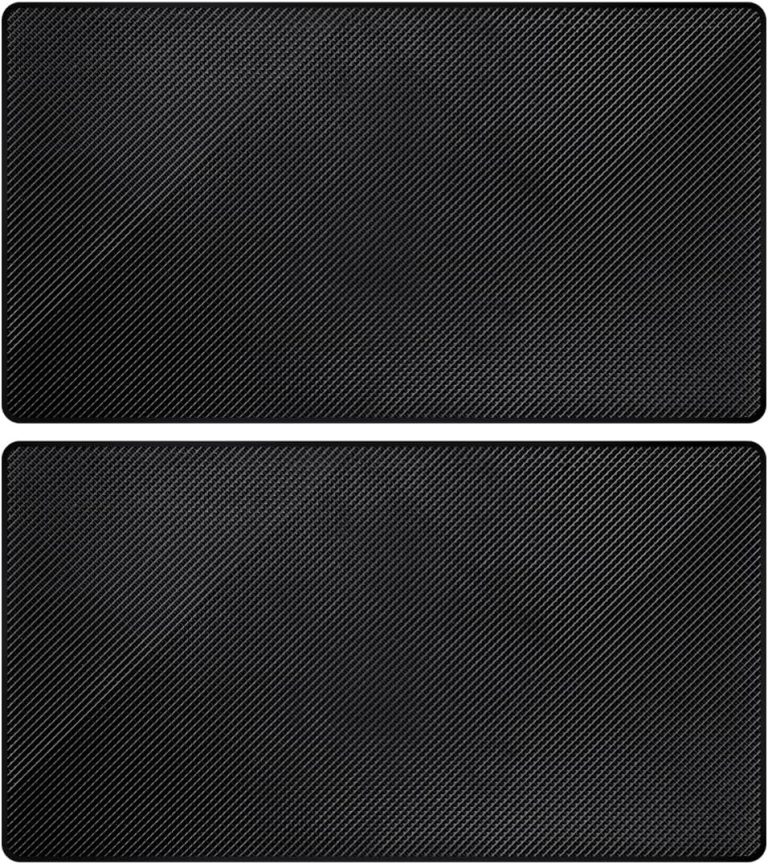 2 Pack Car Dashboard Anti-Slip Rubber Pad, Car Dashboard Non Slip Mat, Black Grid Anti Slip Sticky Pad for Cell Phone, Sunglasses, Keys Electronic Devices (10.6″x 5.9″)