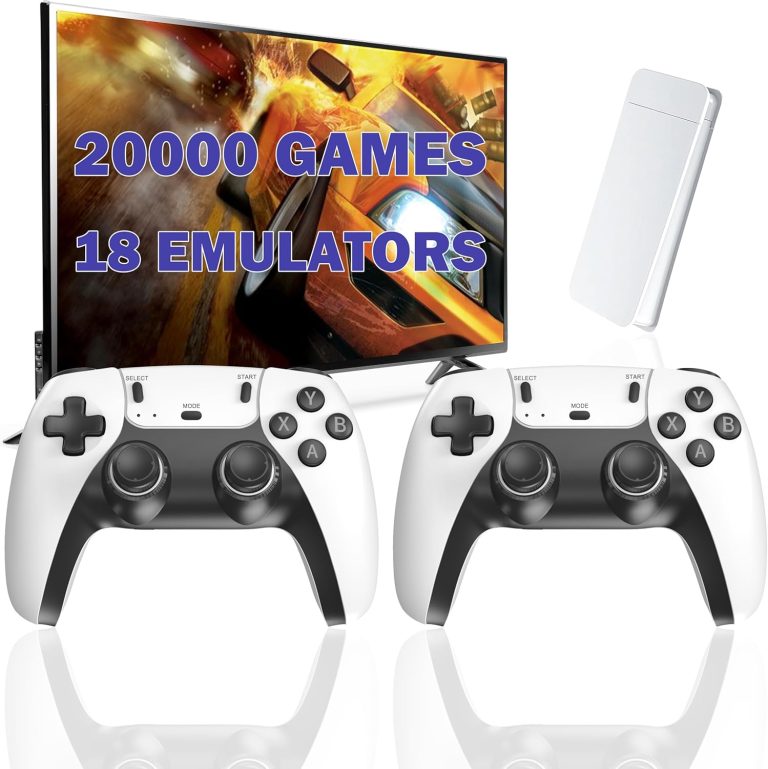 Wireless Retro Game Console Stick with 20000+ Games, Video Game Console 18+ Emulators Classic Games, 4K HDMI Output for TV, Plug & Play Retro Gaming Stick with Dual 2.4G Controllers