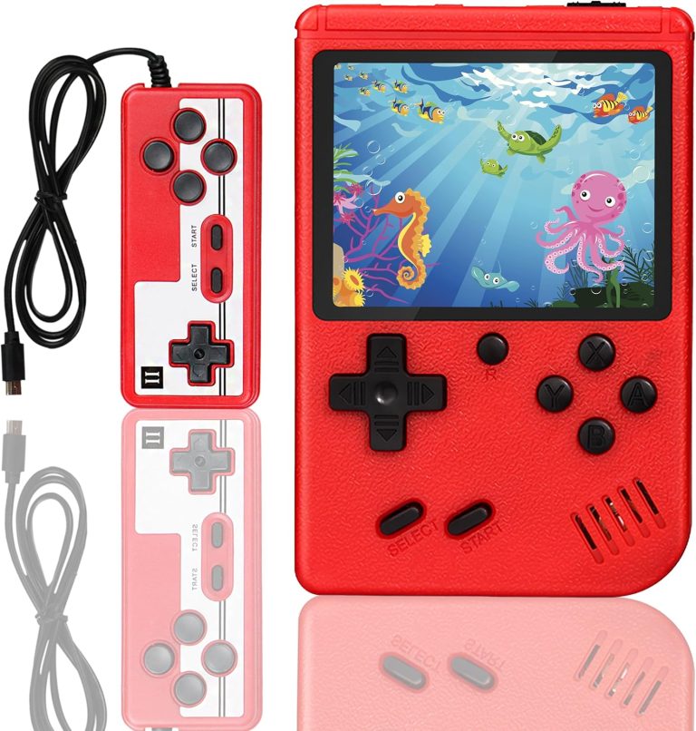 Retro Handheld Game Console, Video Game Console with 500 Classic Games, Support for Connecting TV and 2 Players, Birthday Gifts for Boys Girls Kids(Red)