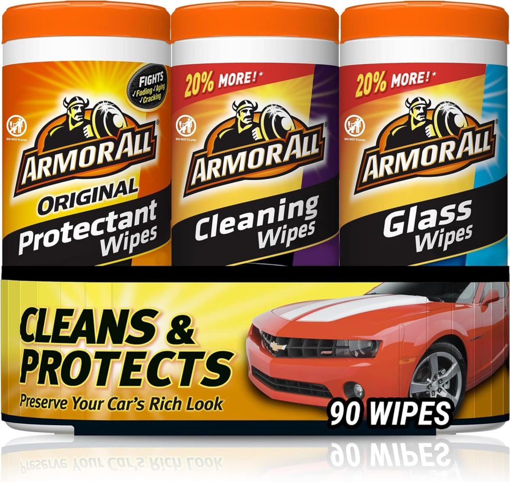 Armor All Protectant, Glass and Cleaning Wipes, Wipes for Car Interior and Car Exterior, 30 Count Each (Pack of 3) Armor All Protectant, Glass and Cleaning Wipes, Wipes for Car Interior and Car Exterior, 30 Count Each (Pack of 3)