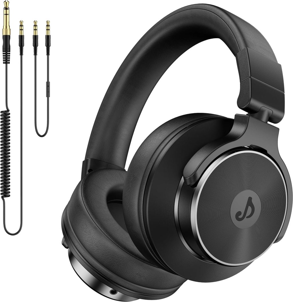Wired Over Ear Headphones, Studio Monitor & Mixing DJ Headphones with 50mm Neodymium Drivers and 1/4 to 3.5mm Jack for Guitar AMP Podcast Piano Keyboard (Black) Wired Over Ear Headphones, Studio Monitor & Mixing DJ Headphones with 50mm Neodymium Drivers and 1/4 to 3.5mm Jack for Guitar AMP Podcast Piano Keyboard (Black)