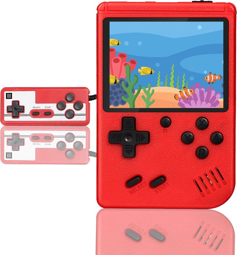 Retro Handheld Game Console,Portable Video Game Console with 500 Classic Games, 3.0 inches HD Screen, Support TV & Two Players Present for Kids & Adults Red