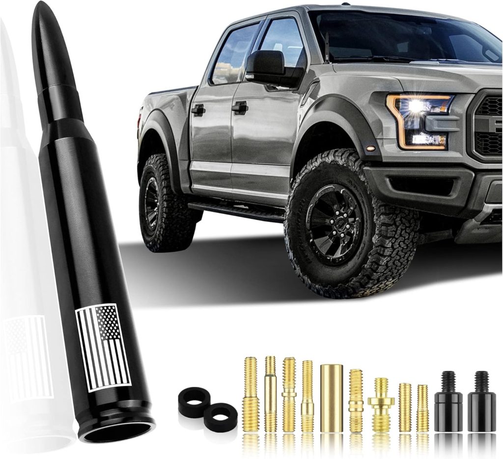 Car Bullet Antenna,Truck Exterior Decoration Accessories Car Vehicle Replacement Antenna Conpatible with Ford F150 RAM 1500 GMC Heavy Duty Pickup Trucks Accessories (New Upgrade Black-U.S. Flag)… Car Bullet Antenna,Truck Exterior Decoration Accessories Car Vehicle Replacement Antenna Conpatible with Ford F150 RAM 1500 GMC Heavy Duty Pickup Trucks Accessories (New Upgrade Black-U.S. Flag)…