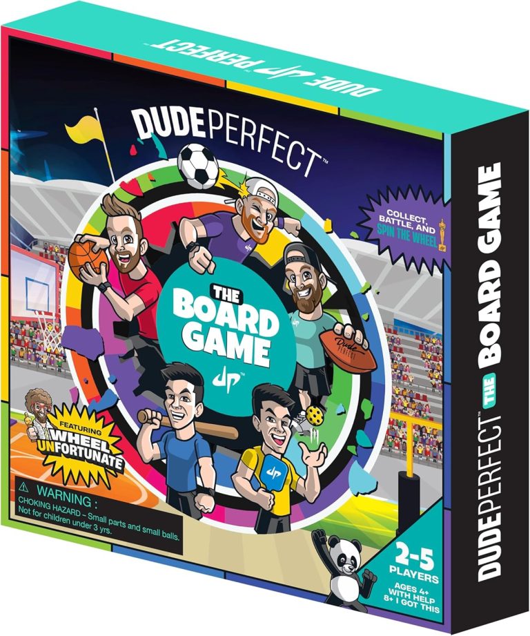 Dude Perfect The Board Game, for Kids Who Love Sports and Competitive Challenges, Perfect for Family and Friend Game Night, 2-5 Players, Ages 4+