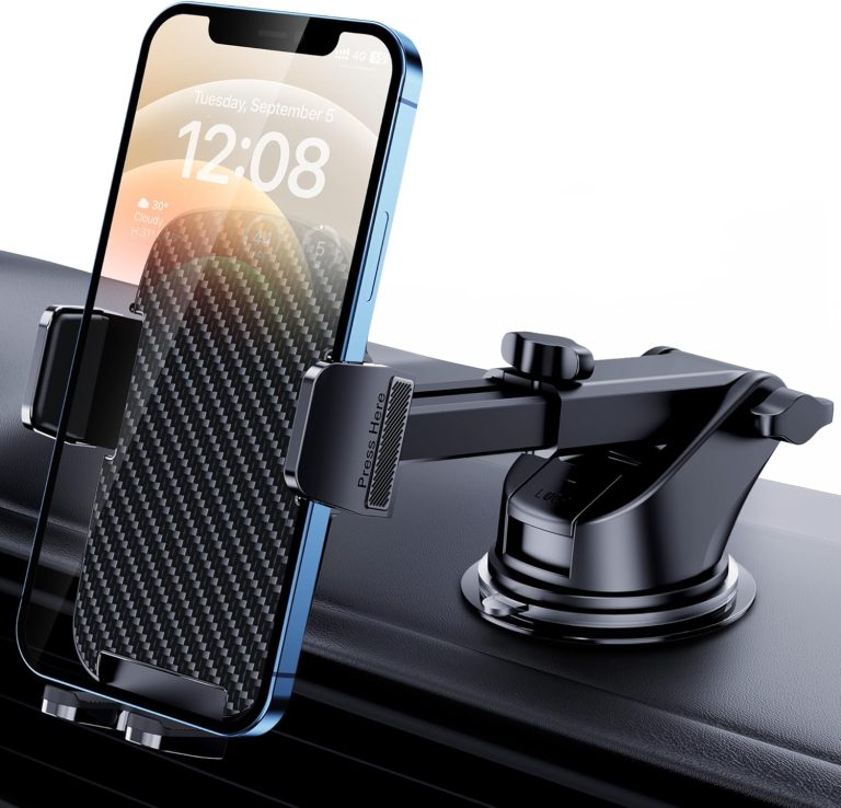 Car Phone Mount [360° Suction Cup] Phone Mount for Car Dashboard Windshield [Super Stable] Automobile Universal Handsfree Accessories Cell Phone Car Mount for iPhone Android Smartphones
