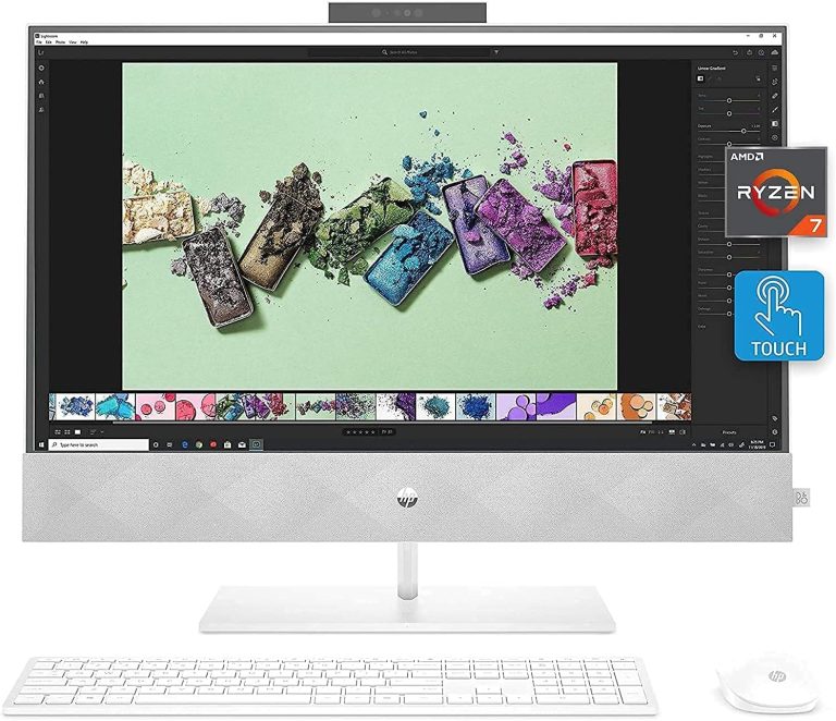 HP Pavilion 27 Touch Desktop 1TB SSD 32GB RAM Win 10 PRO (AMD Ryzen 7 Processor with 8 Cores and Max Boost 4.30GHz, 32 GB RAM, 1 TB SSD, 27-inch FullHD Touchscreen, Win 10 PRO) PC Computer All-in-One