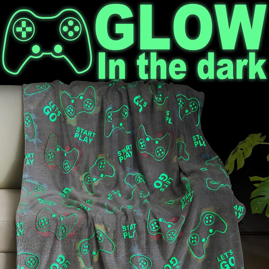 Jekeno Glow in The Dark Gaming Blanket Gamer Game Controller Throw Gift Toys for Kids Boys Teen Son Adults Gamepad Presents Easter Birthday Christmas Bedroom Decor Luminous Blanket Grey 50″x60″ Jekeno Glow in The Dark Gaming Blanket Gamer Game Controller Throw Gift Toys for Kids Boys Teen Son Adults Gamepad Presents Easter Birthday Christmas Bedroom Decor Luminous Blanket Grey 50″x60″