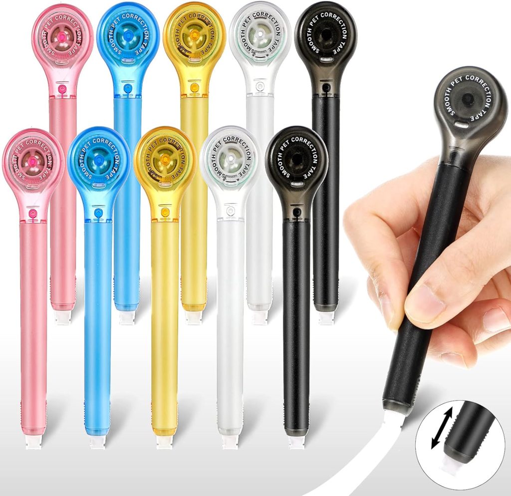 10 Pack Correction Tape Pen Correctional Tape Ink Corrector Tape Correction Tape Eraser for School Office Supplies, 0.2 x 236 Inch 10 Pack Correction Tape Pen Correctional Tape Ink Corrector Tape Correction Tape Eraser for School Office Supplies, 0.2 x 236 Inch