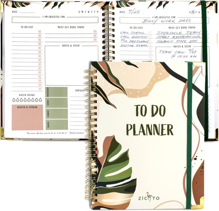 Beautiful To Do List Notebook – Aesthetic Daily Planner to Easily Organize Your Tasks And Boost Productivity – Stylish Undated Planner And School or Office Supplies For Women