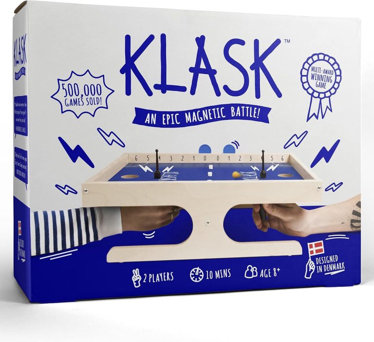 KLASK: The Magnetic Award-Winning Party Game of Skill – for Kids and Adults of All Ages That’s Half Foosball, Half Air Hockey