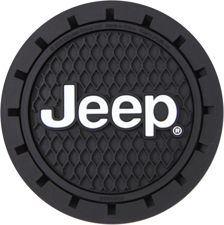 Plasticolor 000652R01 Jeep Logo Auto Car Truck SUV Cup Holder Coaster 2-Pack , Black