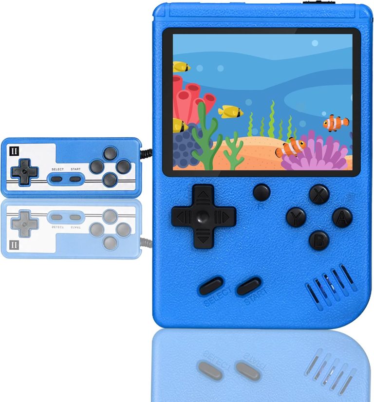 Retro Handheld Game Console,Portable Video Game Console with 500 Classic Games, 3.0 inches HD Screen, Support TV & Two Players Present for Kids & Adults Blue