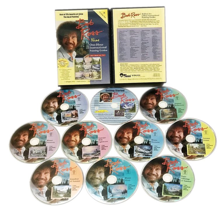 BOB ROSS JOY OF PAINTING SERIES: Nine One Hour Instuctional Guides – 10 DVD Set