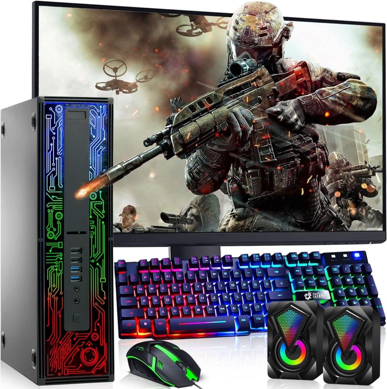 HP G2 RGB Gaming PC Desktop – Intel i5 6th Gen Processor, 16GB DDR4 Ram, 512GB SSD, AMD Radeon RX 550 DDR5, New 24 Inch Monitor, Windows 10 Pro – Computer Tower for PC Gamer (Renewed)