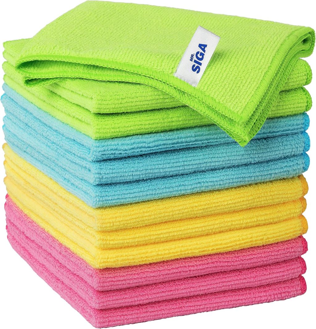 MR.SIGA Microfiber Cleaning Cloth,Pack of 12,Size:12.6″ x 12.6″ MR.SIGA Microfiber Cleaning Cloth,Pack of 12,Size:12.6″ x 12.6″