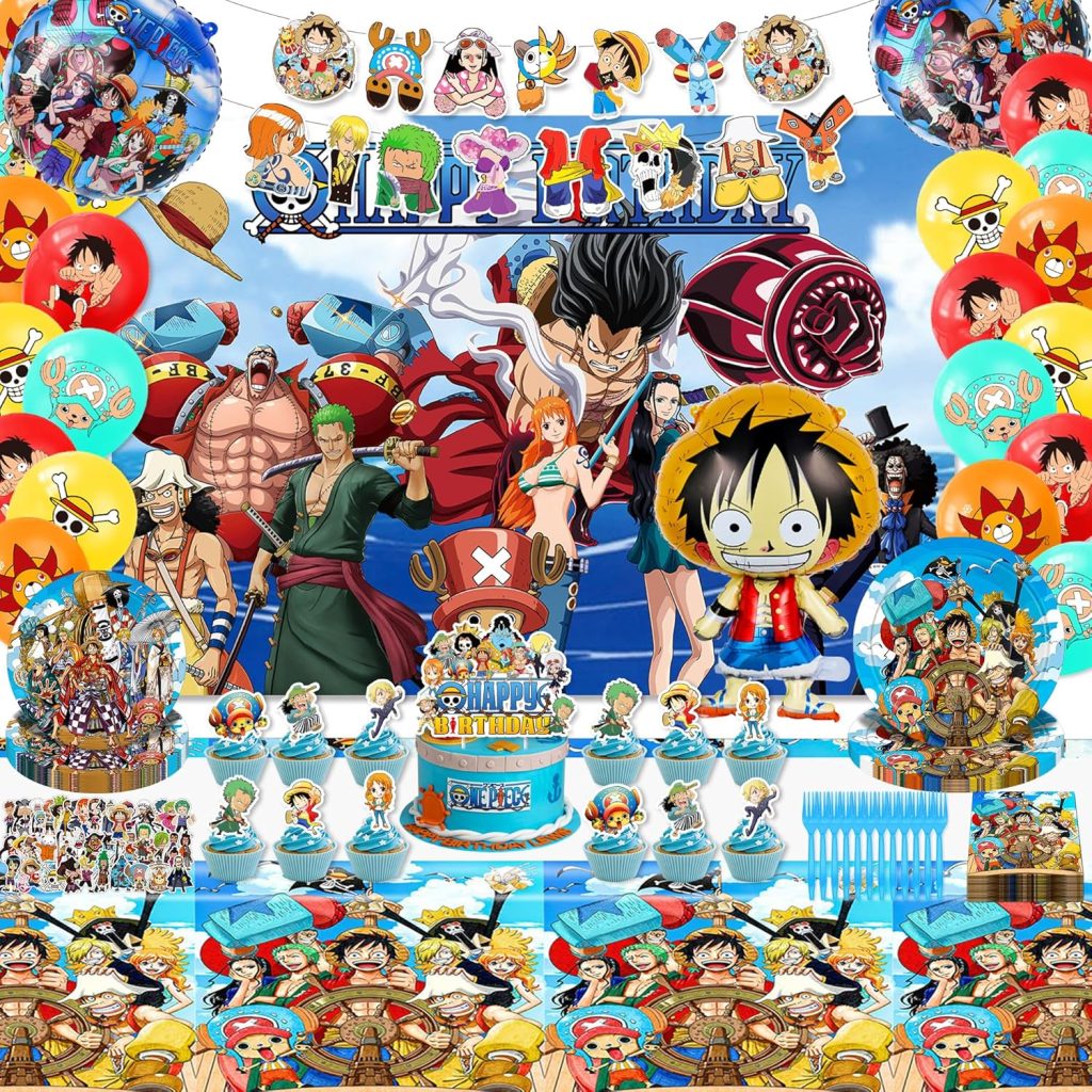 Oaroily birthday decorations, Anime party supplies, including backdrops, tablecloths, balloons, plates, forks, napkins for cool boy party favors Oaroily birthday decorations, Anime party supplies, including backdrops, tablecloths, balloons, plates, forks, napkins for cool boy party favors