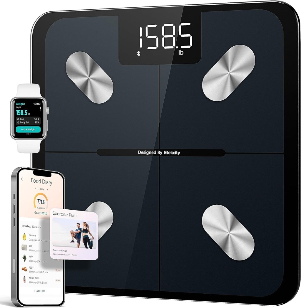 Etekcity Smart Scale for Body Weight FSA HSA Store Eligible, Bathroom Digital Weighing Scale with BMI, Body Fat, Muscle Mass, Accurate Bluetooth Home User Health Equipment Sync Apps Etekcity Smart Scale for Body Weight FSA HSA Store Eligible, Bathroom Digital Weighing Scale with BMI, Body Fat, Muscle Mass, Accurate Bluetooth Home User Health Equipment Sync Apps