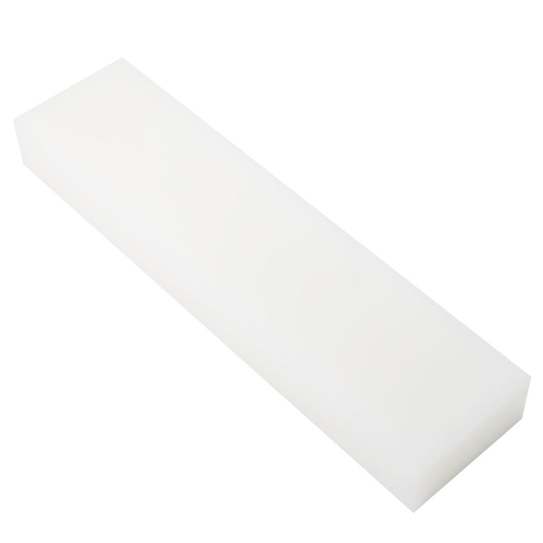 HDPE Block White PE Polyethylene Rectangular Solid Plastic Tapping Block High Density Sheet Great for DIY Projects for Machining Home Floor Improvement （1-3/8″ x 12″ x 3″）