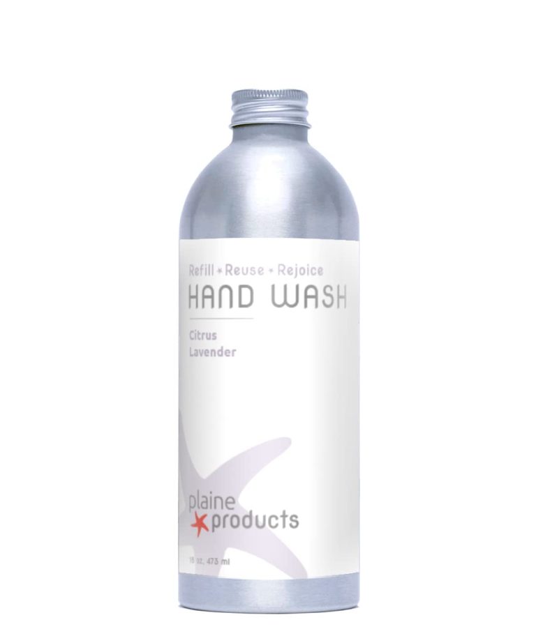 Plaine Products Eco-Friendly Hand Soap – Citrus Lavender – Sensitive Skin, 16 oz (Refill Bottle)