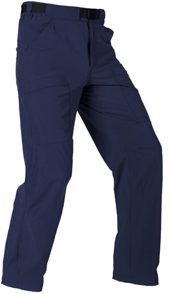 FREE SOLDIER Men’s Outdoor Cargo Hiking Pants with Belt Lightweight Waterproof Quick Dry Tactical Pants Nylon Spandex