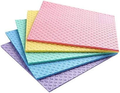 Reusable Cleaning Cellulose Sponge Cloths Absorbent Wipes Clean Kitchen Car Dish Eco-Friendly Dishcloth Hand Towel Auto – 2pack (10pcs) – Non Vacuum
