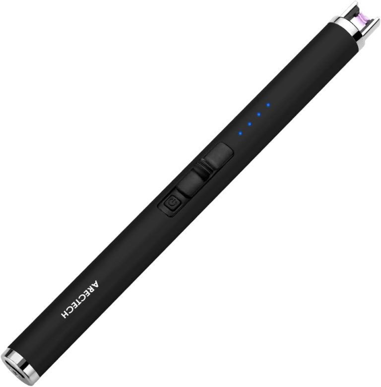 ARECTECH Lighter Rechargeable Lighter Electric Lighter Candle Lighter Arc Plasma Lighters for Candle Kitchen Birthday Christmas Type-C Black