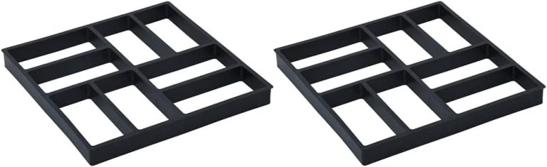 vidaXL Reusable Pavement Molds, 15.7″ x 15.7″ x 1.6″, DIY Outdoor Home Improvement Tool, Sturdy Plastic Material, Black, Suitable for Paving Corridors, Vegetable Plots, Garden Paths, and Patios