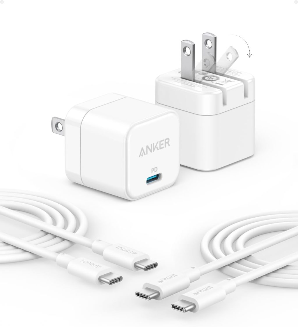 2 Pack Anker USB C Charger with USB C Cable, 20W USB C Charger Block for iPhone 16/15 and More Series, Galaxy, Pixel, iPad Pro/Air/Mini Series(2 Pack & 2 Cable) 2 Pack Anker USB C Charger with USB C Cable, 20W USB C Charger Block for iPhone 16/15 and More Series, Galaxy, Pixel, iPad Pro/Air/Mini Series(2 Pack & 2 Cable)