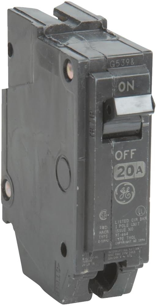 ABB Q-Line® THQL1120 Q Line 20A Single-Pole Circuit Breaker • 120/240 VAC, 20 Amp, 10 kA Interrupt • THQL One-Pole Load Center Circuit Breaker • Non-Interchangeable Thermal Magnetic Trip