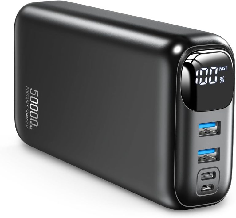 Portable Charger 50000mAh Power Bank – 22.5W Fast Charging External Battery Pack, LED Display USB-C Portable Cell Phone Charger for iPhone 16/15/14/13 Pro, Android, Samsung Galaxy, Etc