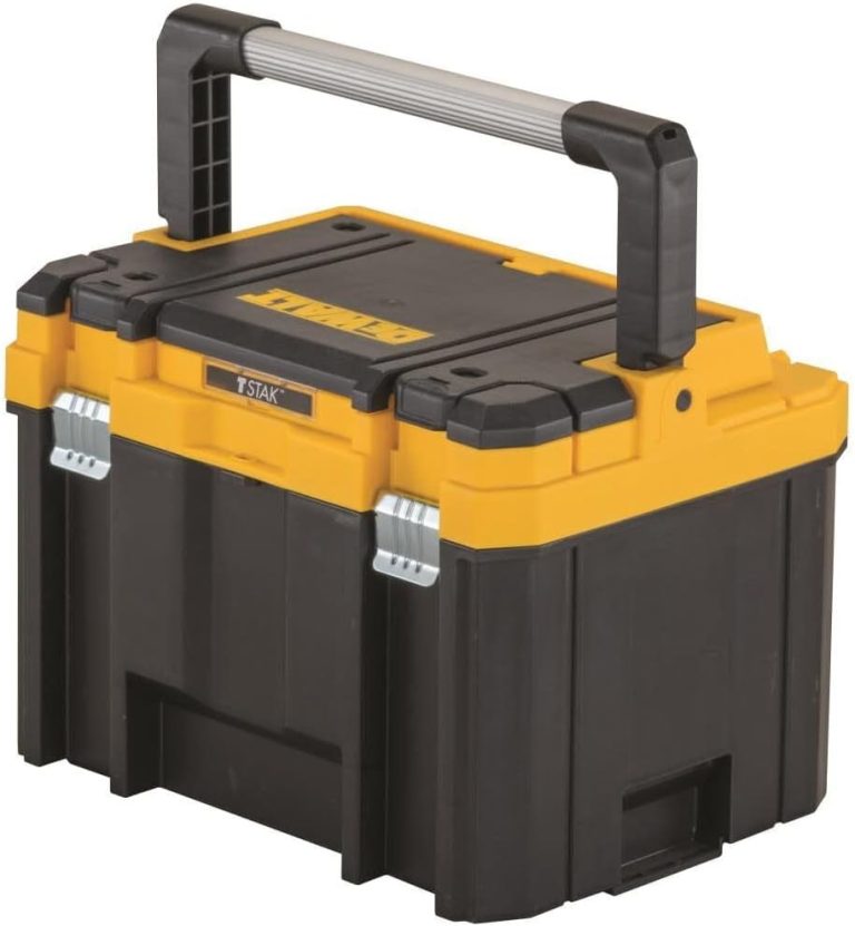 DEWALT TSTAK Tool Box, Deep, Long Handle, Extra Large Design, Fixed Divider for Tool Organization, Water and Debris Resistant (DWST17814)