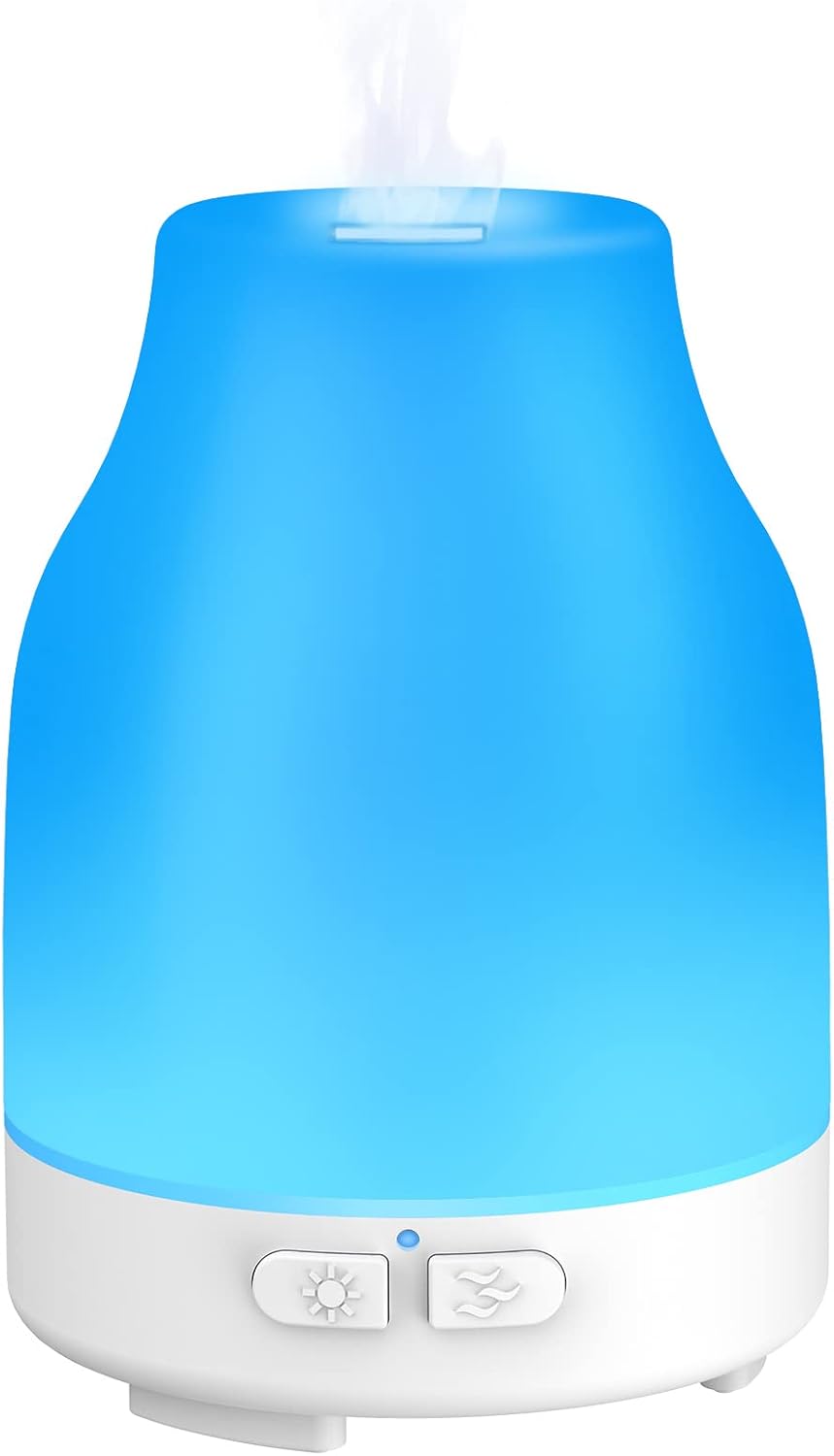 Essential Oil Diffuser, 110ml Colorful Aromatherapy Diffuser with 8 Colors Lights, Adjustable Mist Mode, Waterless Auto Off, Gifts for Women, Adults Essential Oil Diffuser, 110ml Colorful Aromatherapy Diffuser with 8 Colors Lights, Adjustable Mist Mode, Waterless Auto Off, Gifts for Women, Adults