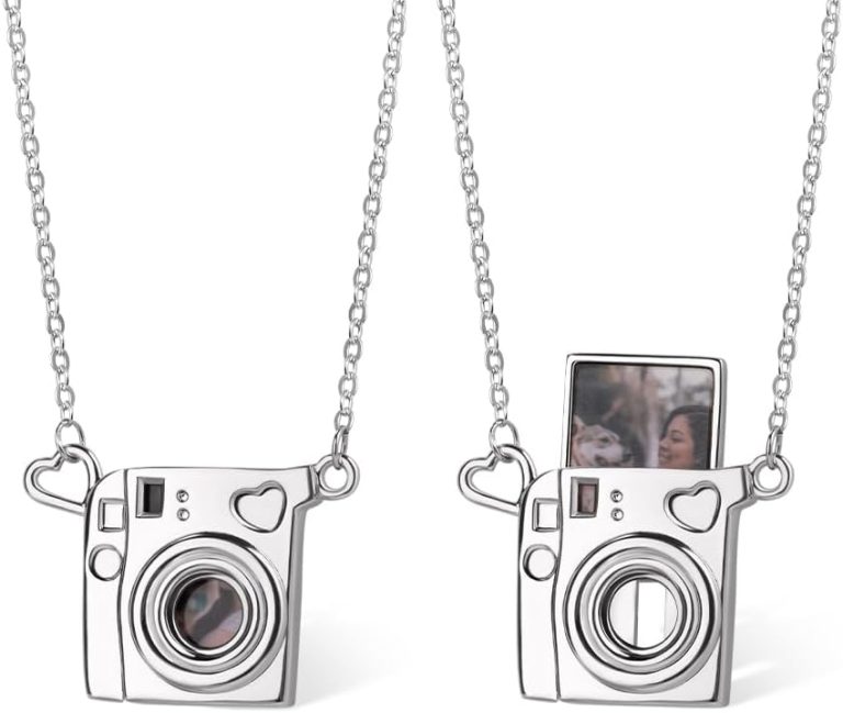 callie Camera Locket Necklace, That Holds Pictures-Personalized Engraved Photo Pendant Custom Jewellery Gifts for Men Women