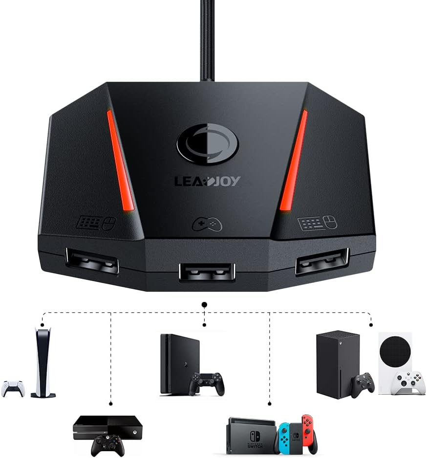 VX2 AimBox Keyboard Mouse Adapter for PS4, Xbox One, Xbox Series X/S, Nintendo Switch, MnK Converter for Playing FPS, RTS, R6, Apex Legends VX2 AimBox Keyboard Mouse Adapter for PS4, Xbox One, Xbox Series X/S, Nintendo Switch, MnK Converter for Playing FPS, RTS, R6, Apex Legends