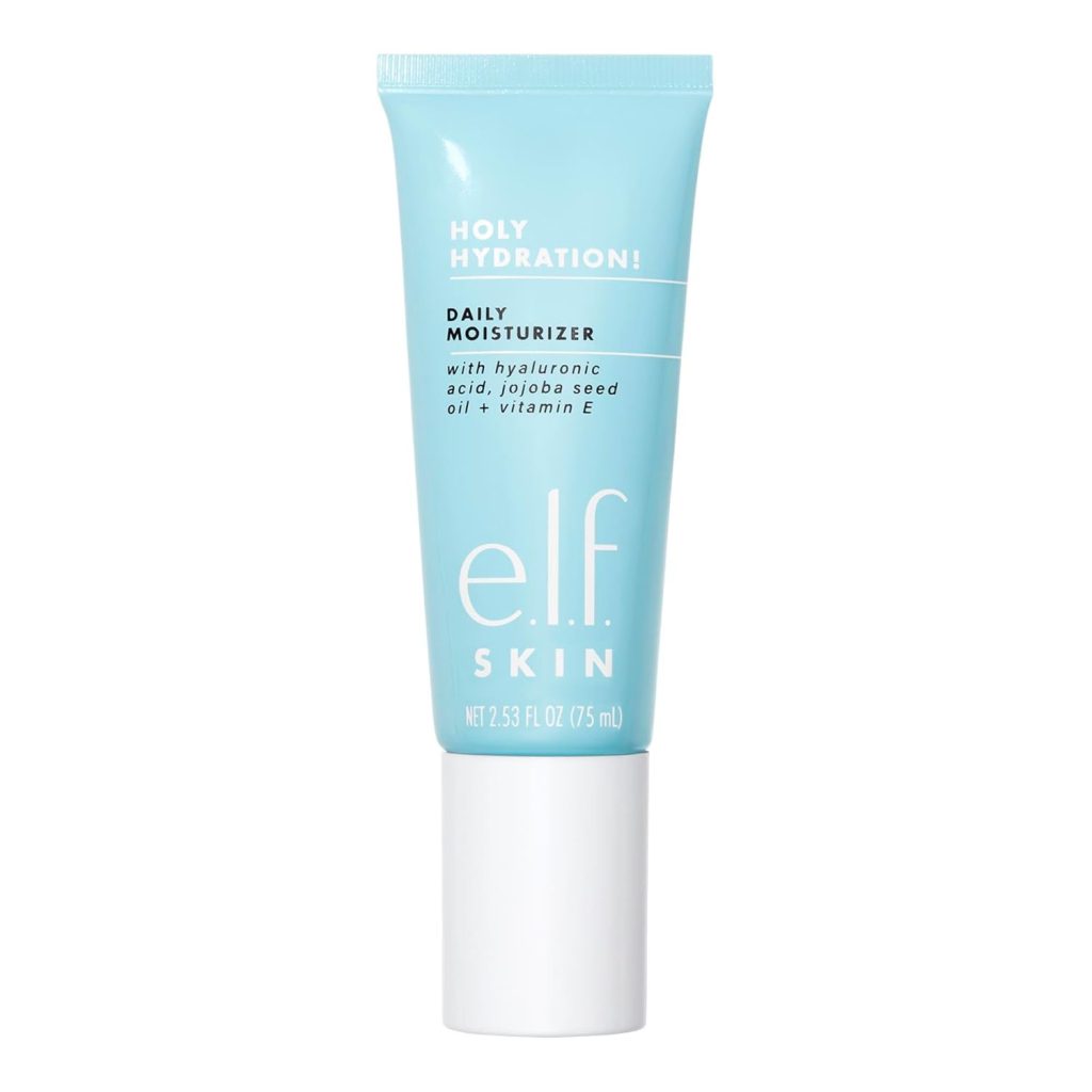 e.l.f. SKIN Holy Hydration! Daily Hydration Moisturizer, Ultra-Hydrating Formula, Infused with Aloe, Jojoba Oil & Shea Butter, Vegan & Cruelty-Free, 2.53 Fl Oz e.l.f. SKIN Holy Hydration! Daily Hydration Moisturizer, Ultra-Hydrating Formula, Infused with Aloe, Jojoba Oil & Shea Butter, Vegan & Cruelty-Free, 2.53 Fl Oz