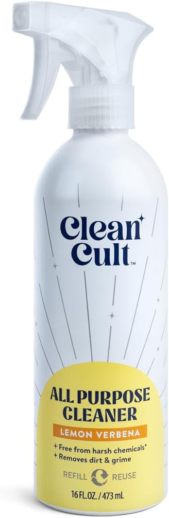 Cleancult – Lemon Verbena – All Purpose Cleaner – Refillable Aluminum Bottle – Cleaner Spray that Removes Dirty & Grime – 16 oz – 1 Pack