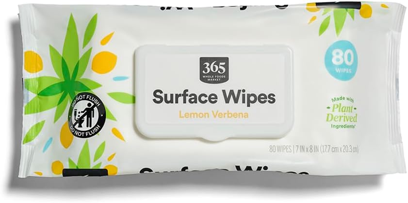 365 by Whole Foods Market, Wipes Surface Cleaning Lemon Verbena, 80 Pack