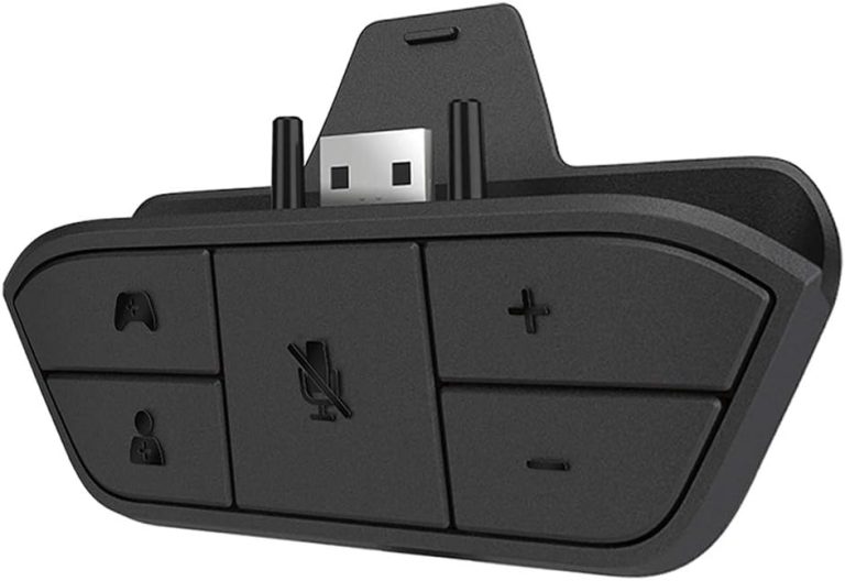 Stereo Headset Adapter for Xbox One and Xbox Series X|S and Elite Controller – Headphone Audio Converter for Voice Chat & Game Sound Mix and Mic Monitoring and Volume Control as Xbox Accessories