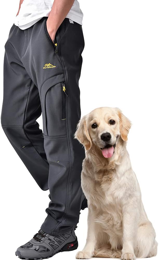 Toomett Men’s hiking Snow Pants Skiing Winter Insulated Fleece lined Outdoor Water Repellent camping,walking,fishing