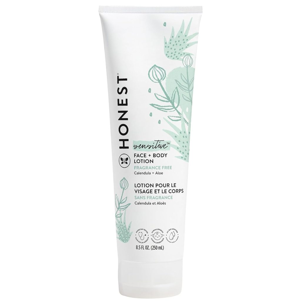 The Honest Company Hydrating Face + Body Lotion | Fast Absorbing, Naturally Derived, Hypoallergenic | Fragrance Free Sensitive, 8.5 fl oz The Honest Company Hydrating Face + Body Lotion | Fast Absorbing, Naturally Derived, Hypoallergenic | Fragrance Free Sensitive, 8.5 fl oz