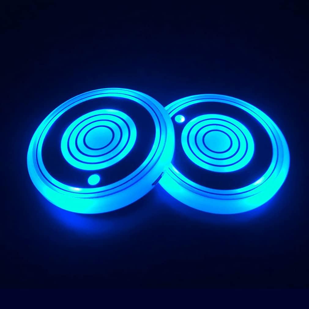 LED Car Cup Holder Lights, 7 Colors Changing USB Charging Mat Waterproof Cup Pad, LED Interior Atmosphere Lamp Decoration Light Inside Car Lighting Accessories (2pcs) LED Car Cup Holder Lights, 7 Colors Changing USB Charging Mat Waterproof Cup Pad, LED Interior Atmosphere Lamp Decoration Light Inside Car Lighting Accessories (2pcs)