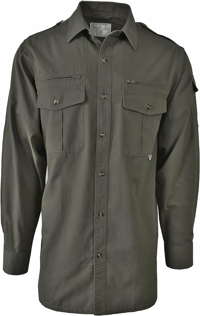 Foxfire Men’s Long Sleeve Travel, Outdoor Hiking, or Safari Shirt for Travel, Action & Adventure, Regular & Tall, Cotton