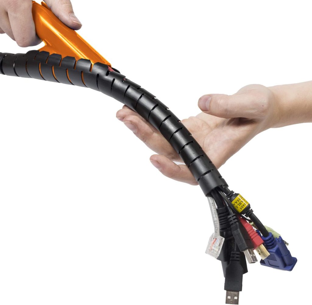 D-Line Cable Zipper Cord Tube Organizer with Zip Tool, Cable Management Sleeve, Cover for Long Wire Runs, 1 Inch Diameter (8.2 FT, Black) D-Line Cable Zipper Cord Tube Organizer with Zip Tool, Cable Management Sleeve, Cover for Long Wire Runs, 1 Inch Diameter (8.2 FT, Black)