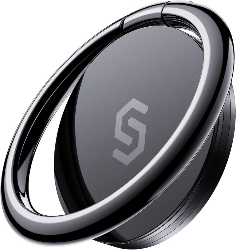 Syncwire Cell Phone Ring Holder Stand, 360 Degree Rotation Finger Ring Kickstand Polished Metal Phone Grip for Magnetic Car Mount Compatible iPhone 15 14 13 12 11, Samsung,Pixel,Smartphone Accessories