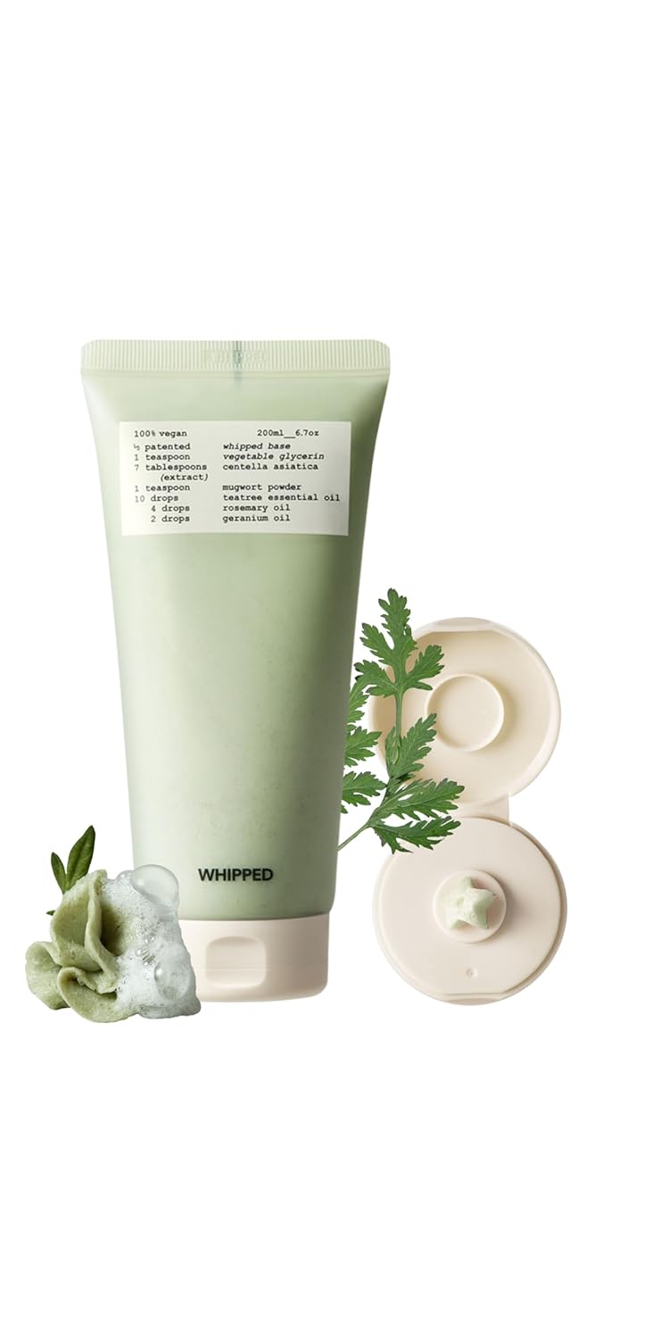 WHIPPED CREAM VEGAN CLEANSER MUGTREE – Mugwort & Tea Tree | For Oily Skin, Moisturizing Face Cleanser, Sebum & Pore Care, Niacinamide, Hyaluronic Acid | Korean Skincare, 200ml (6.76 fl. oz)