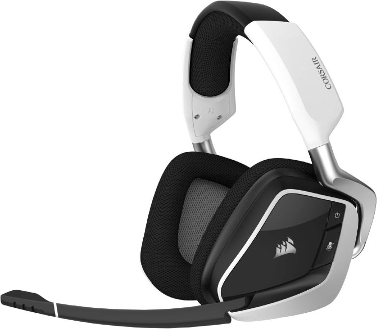 Corsair VOID RGB ELITE Wireless Gaming Headset – 7.1 Surround Sound – Discord Certified – iCUE Compatible – PC, Mac, PS5, PS4 – White