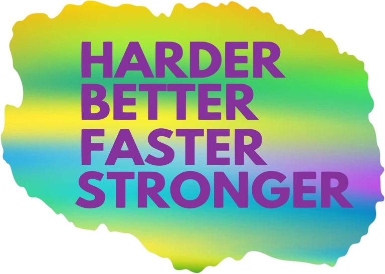 Harder Better Faster Stronger Motivational Healthy Lifestyle Vinyl Wall Quote Wall Art Sticker Designs Vinyl Stickers for Home House Walls Rooms Windows Bedroom Decoration Size (26×26 inch)
