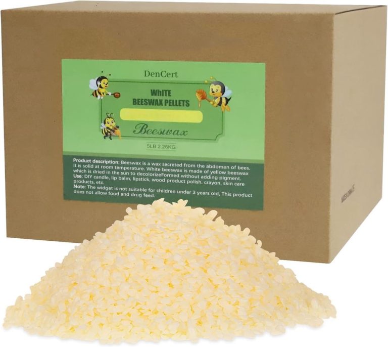 Beeswax Pellets 5LB Cosmetic Beeswax Triple Filtered Beeswax Pastilles for Candle Making Great for DIY Projects Creams Lotions Lip Balm and Soap Making Supplies(5LB)